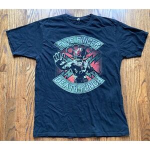 Five Finger Death Punch Tour Shirt Mens Size Large 2019 Black Double Sided Rock